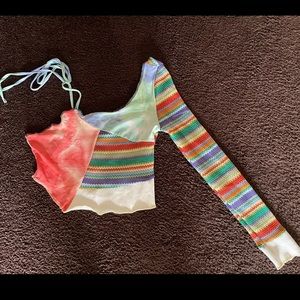 Asymmetrical rainbow top